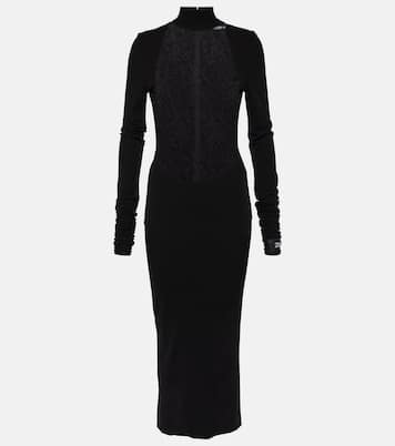 Abito midi in pizzo Chantilly e jersey | Dolce&Gabbana
