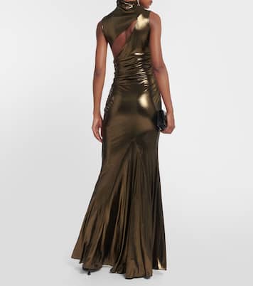 Cutout ruched metallic gown | Blumarine