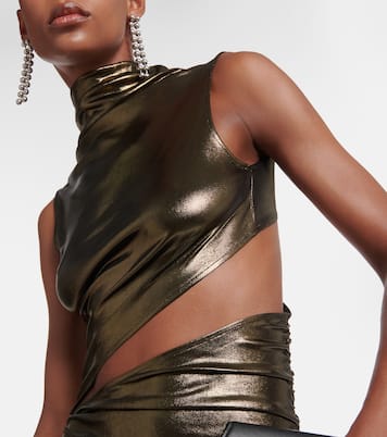 Cutout ruched metallic gown | Blumarine