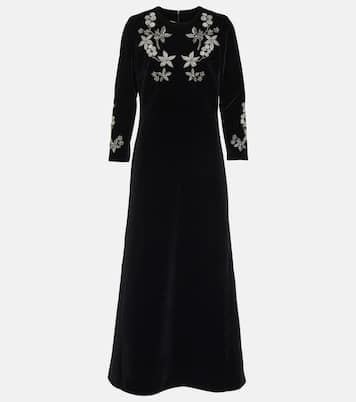 Vestido midi Dushi de terciopelo | Dodo Bar Or