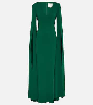 Cape-sleeve cady gown | Roland Mouret