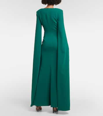 Cape-sleeve cady gown | Roland Mouret