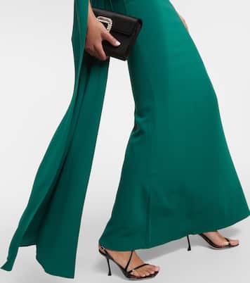 Cape-sleeve cady gown | Roland Mouret