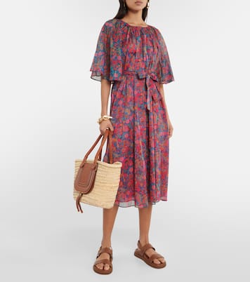 Vestido midi Daisy de algodón floral | Eres