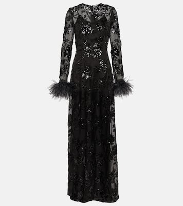 Verzierte Robe Malvina aus Seide | Erdem