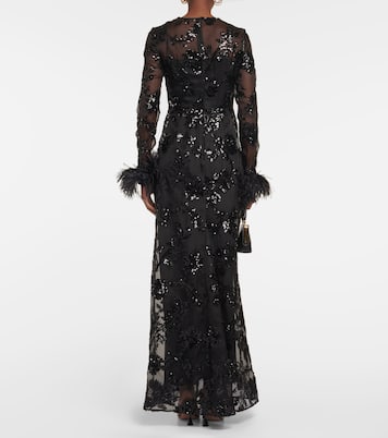 Verzierte Robe Malvina aus Seide | Erdem