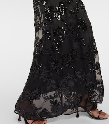 Verzierte Robe Malvina aus Seide | Erdem