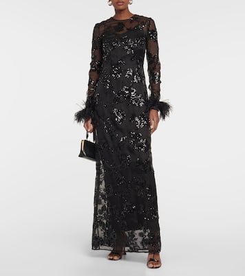 Verzierte Robe Malvina aus Seide | Erdem