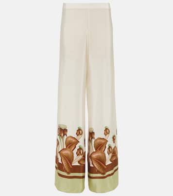 Weite High-Rise-Hose Arisaema aus Seide | Adriana Degreas