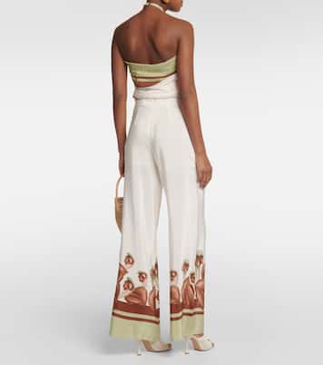 Weite High-Rise-Hose Arisaema aus Seide | Adriana Degreas