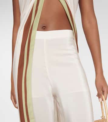 Weite High-Rise-Hose Arisaema aus Seide | Adriana Degreas