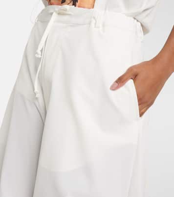 Pantaloni a gamba larga in twill a vita alta | MM6 Maison Margiela