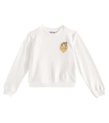 Felpa in misto cotone con stampa | Moschino Kids
