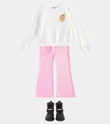 Felpa in misto cotone con stampa | Moschino Kids