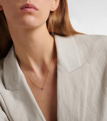 Collier Diamond Cross Stitch en or 14 ct et diamants blancs | Stone and Strand