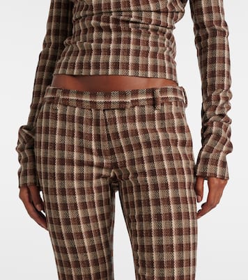 Checked wool and cotton-blend flared pants | Acne Studios