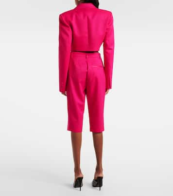 Blazer cropped in lana con applicazione | Area