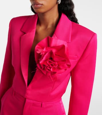 Blazer cropped in lana con applicazione | Area