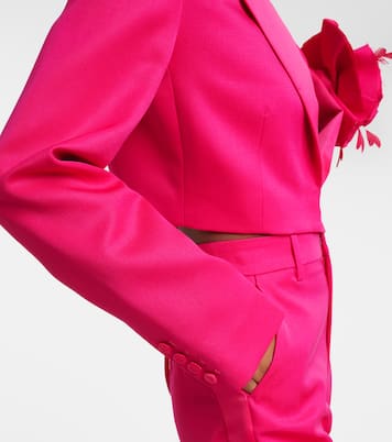 Blazer cropped in lana con applicazione | Area
