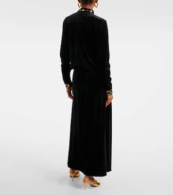 Robe longue Arol en velours à ornements | Dodo Bar Or