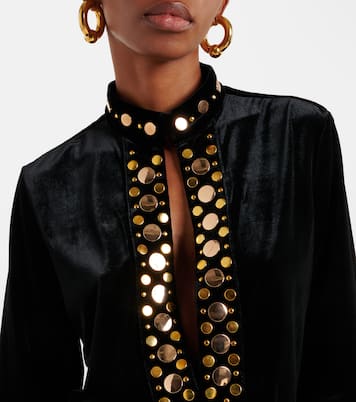 Robe longue Arol en velours à ornements | Dodo Bar Or