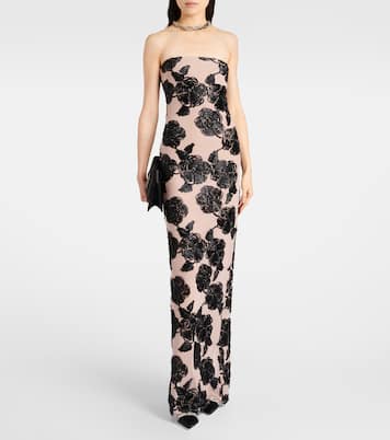 Floral mesh-trimmed gown | Rotate
