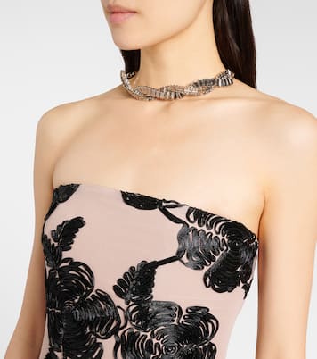 Floral mesh-trimmed gown | Rotate