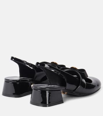 Slingback-Pumps Gianni Ribbon aus Lackleder | Versace