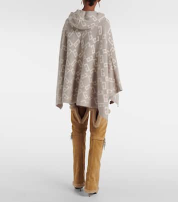 Poncho Monogram 72 à capuche en cachemire | Givenchy