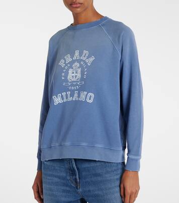 Felpa in jersey di cotone con logo | Prada