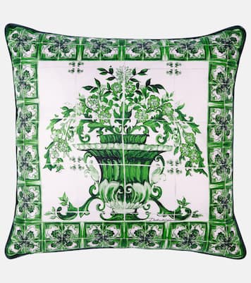 Cuscino piccolo in twill di seta con stampa | Dolce&Gabbana Casa