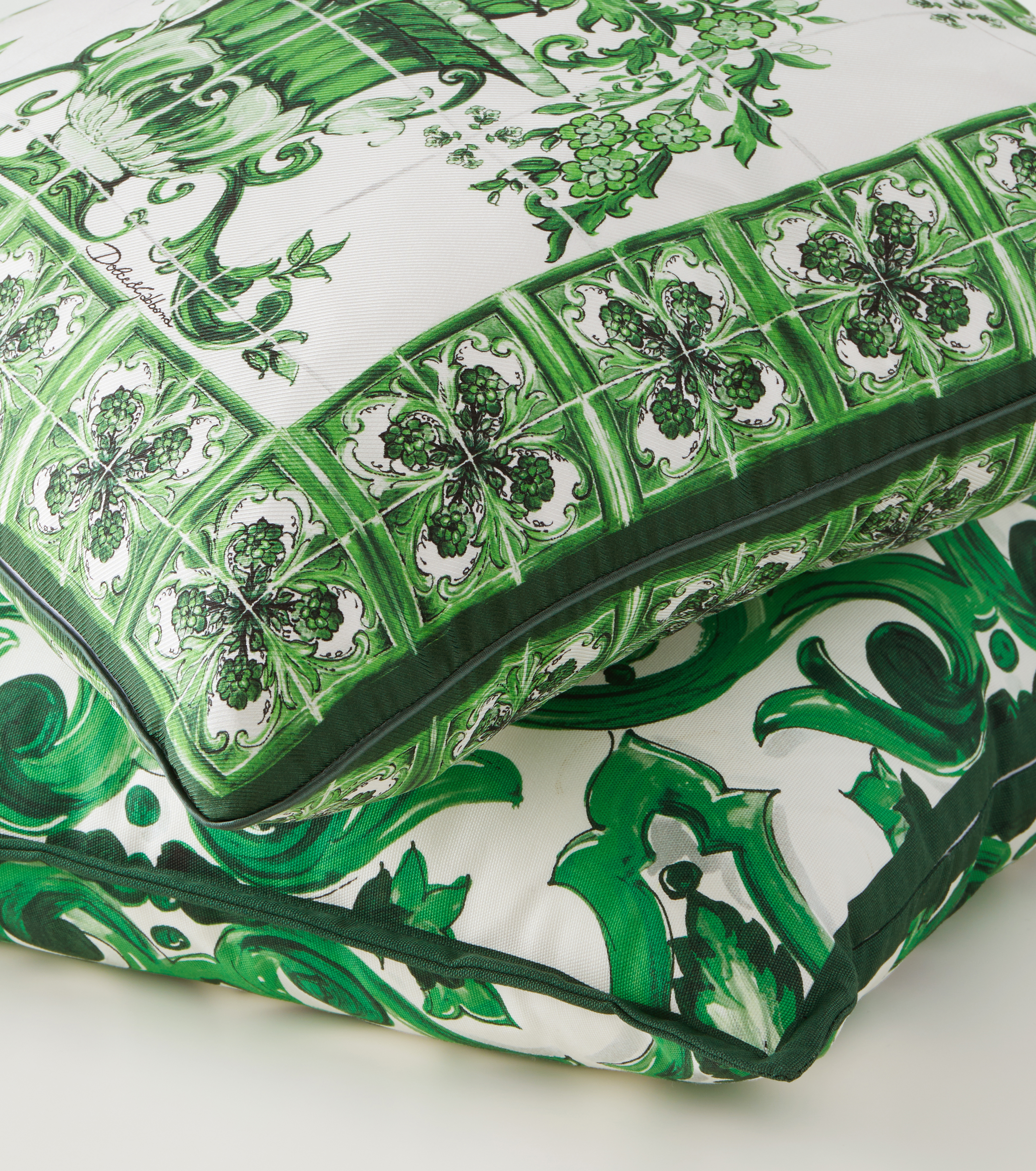 Cuscino piccolo in twill di seta con stampa | Dolce&Gabbana Casa