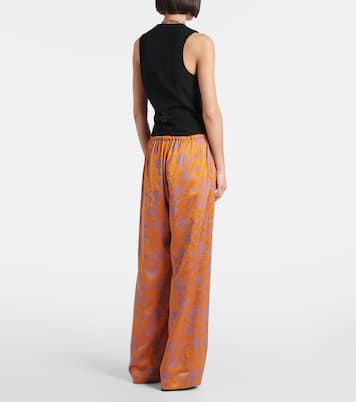 Pantalon ample en jacquard à fleurs | Dries Van Noten
