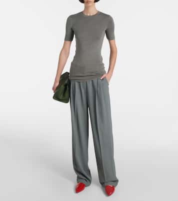 Everhart wool-blend gabardine straight pants | The Row