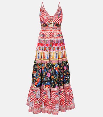 Printed tiered cotton maxi dress | Camilla