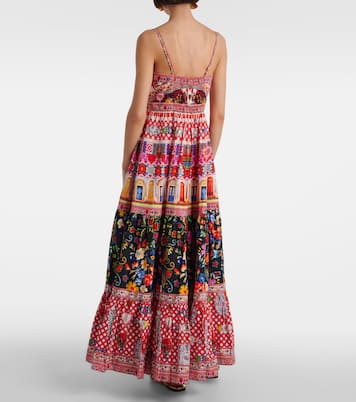 Printed tiered cotton maxi dress | Camilla