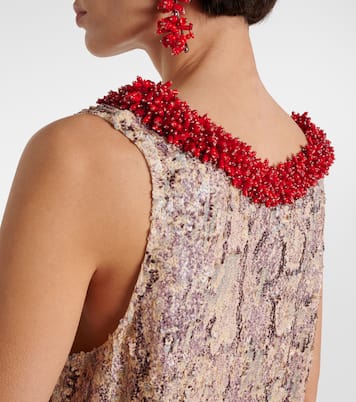 Robe midi imprimée à sequins | Dries Van Noten