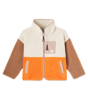 Colorblocked logo teddy jacket | Dolce&Gabbana Kids