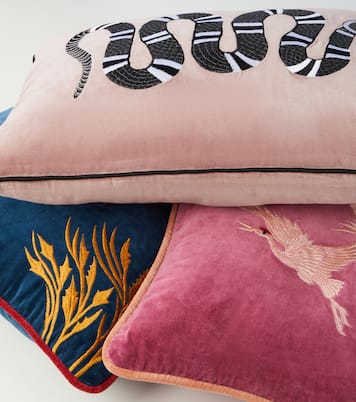 Cuscino in velluto di cotone ricamato | Les-Ottomans