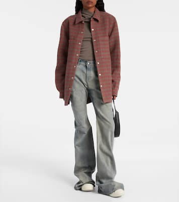 Checked virgin wool overshirt | Rick Owens