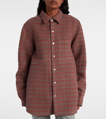 Checked virgin wool overshirt | Rick Owens