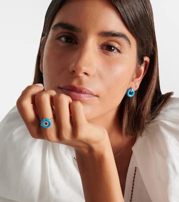 Ring aus 14kt Gelbgold mit Diamanten und Türkis | Mateo