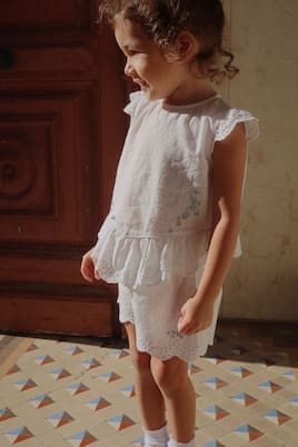 Floral ruffled cotton top | Konges Sløjd