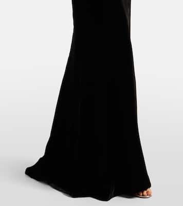 Serisa embellished lace-trimmed velvet gown | Costarellos