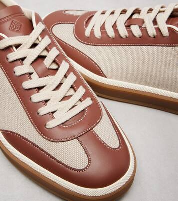 Tennis Walk leather-trimmed sneakers | Loro Piana