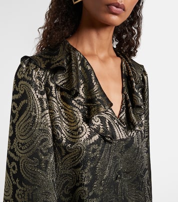 Paisley ruffled silk-blend blouse | Etro