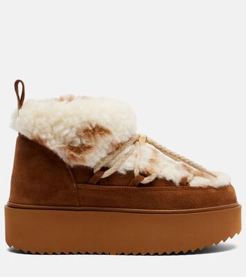 Schneestiefel Teddy Platform aus Veloursleder | Inuikii