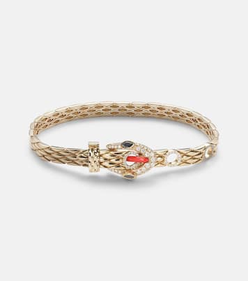 Armband Python aus 9kt Gelbgold mit Emaille und Diamanten | Yvonne Léon