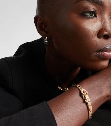 Armband Python aus 9kt Gelbgold mit Emaille und Diamanten | Yvonne Léon