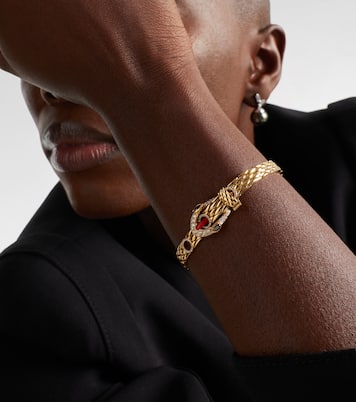 Armband Python aus 9kt Gelbgold mit Emaille und Diamanten | Yvonne Léon